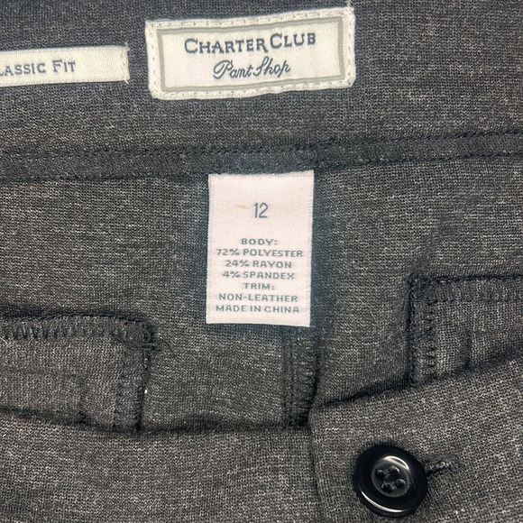 Charter Club Women’s Classic Straight Leg Pants - Heather Onyx Gray - Size 12 - Picture 10 of 14